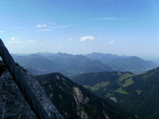 Mountain panorama of Kufstein via ferrata, through North face, Austria