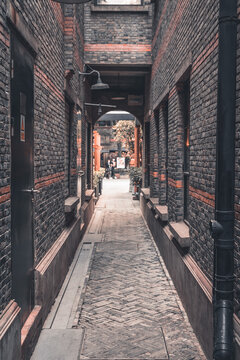 The detail of architecture in Xintiandi, the landmark in Shanghai, China.