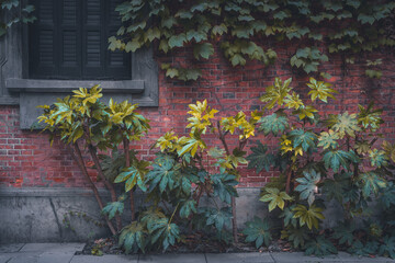The detail of architecture in Xintiandi, the landmark in Shanghai, China.