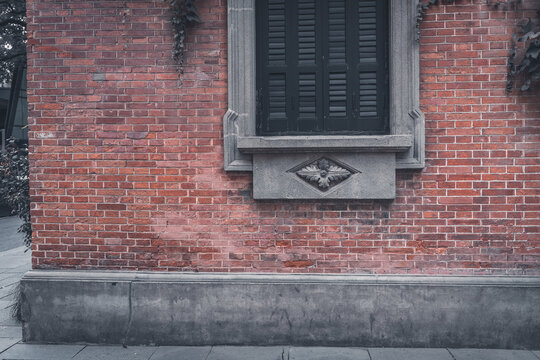 The detail of architecture in Xintiandi, the landmark in Shanghai, China.