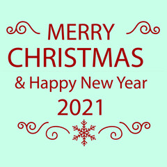 happy new year minimalist red design. merry christmas lettering