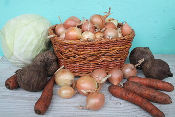 vegetables on the table for borch