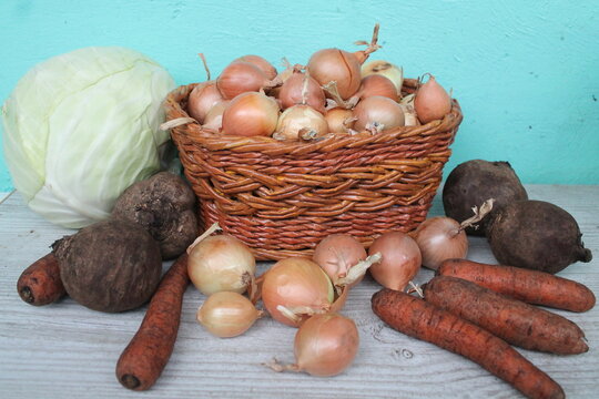 vegetables on the table for borch