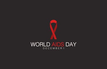 World AIDS Day with Red Color