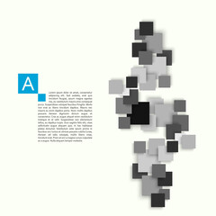 Square with shadow in abstract style on white background. Vector cover. Layout template. Abstract geometry shape background