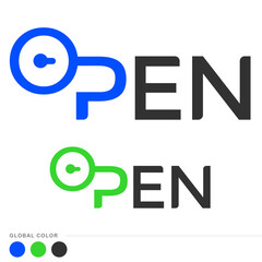 Open - Logotype pour entreprise de sécurité, d'informatique