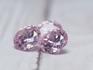 Macro shoot of beautiful pink diamond like crystal gemstone
