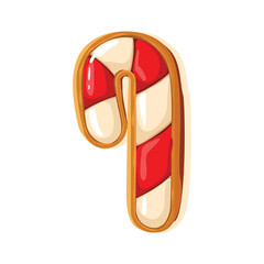 cute gingerbread candy for christmas. Isolated over white background. Vector illustration.