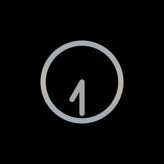 Clock icon isolated on black background. Time symbol modern, simple, vector, icon for website design, mobile app, ui. Vector Illustration