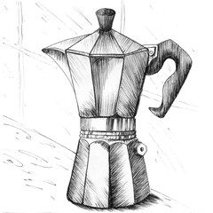 Geyser coffee machine coffee machine for coffee graphics drawing