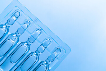 Medical background of ampule vials for injections