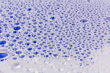 Water drops texture background. Water drops. Blue.Selective focus.