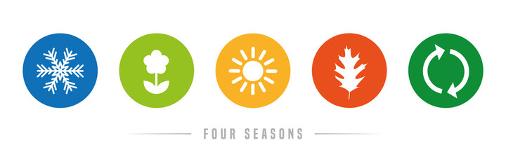 four seasons winter spring summer fall icon set vector illustration EPS10