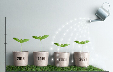 Annual business growth concept
