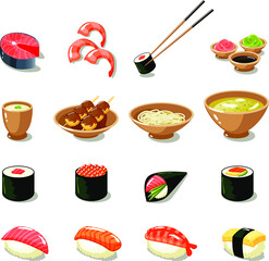asia food icon set.