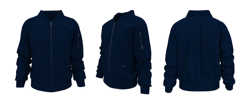 Bomber jacket mockup, design presentation for print, 3d illustration, 3d rendering