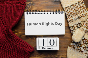 Human Rights Day of winter month calendar december