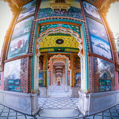 Patrika gate. The ninth gate of Jaipur locate at Jawahar Circle, Jaipur, Rajasthan, India.