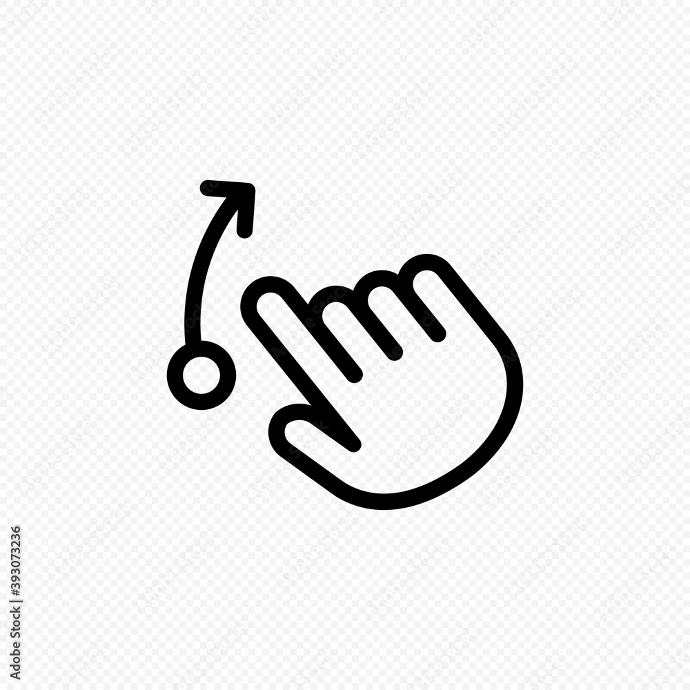 Poster hand cursor touch screen gestures icon. swipe to left right up icon. vector on isolated transparent 