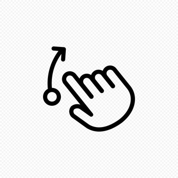Hand cursor touch screen gestures icon. Swipe to left right up icon. Vector on isolated transparent background. EPS 10