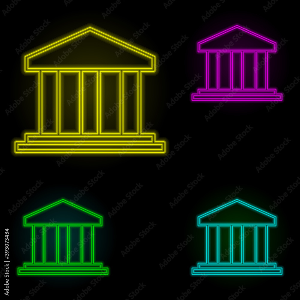 Poster resident neon color set icon. simple thin line, outline vector of building landmarks icons for ui an