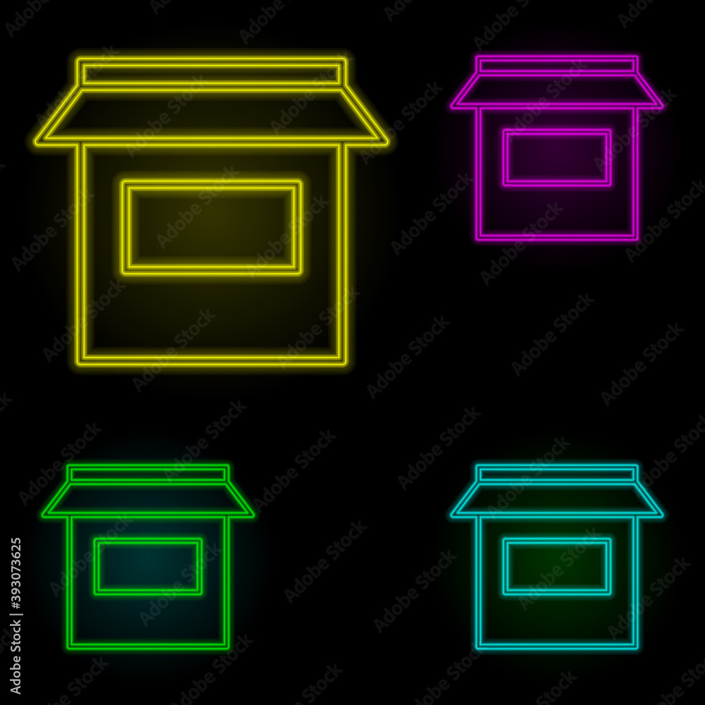 Poster diploma neon color set icon. simple thin line, outline vector of building landmarks icons for ui and