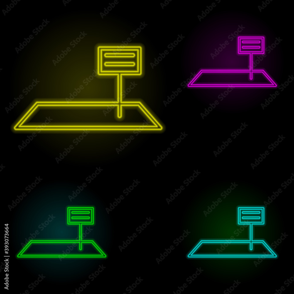 Poster house neon color set icon. simple thin line, outline vector of building landmarks icons for ui and u