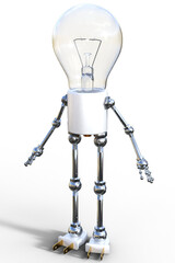 Glühbirne Männchen 3d, Roboter