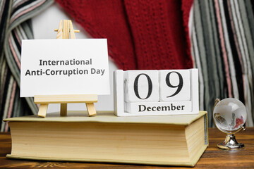International Anti-Corruption Day of winter month calendar december