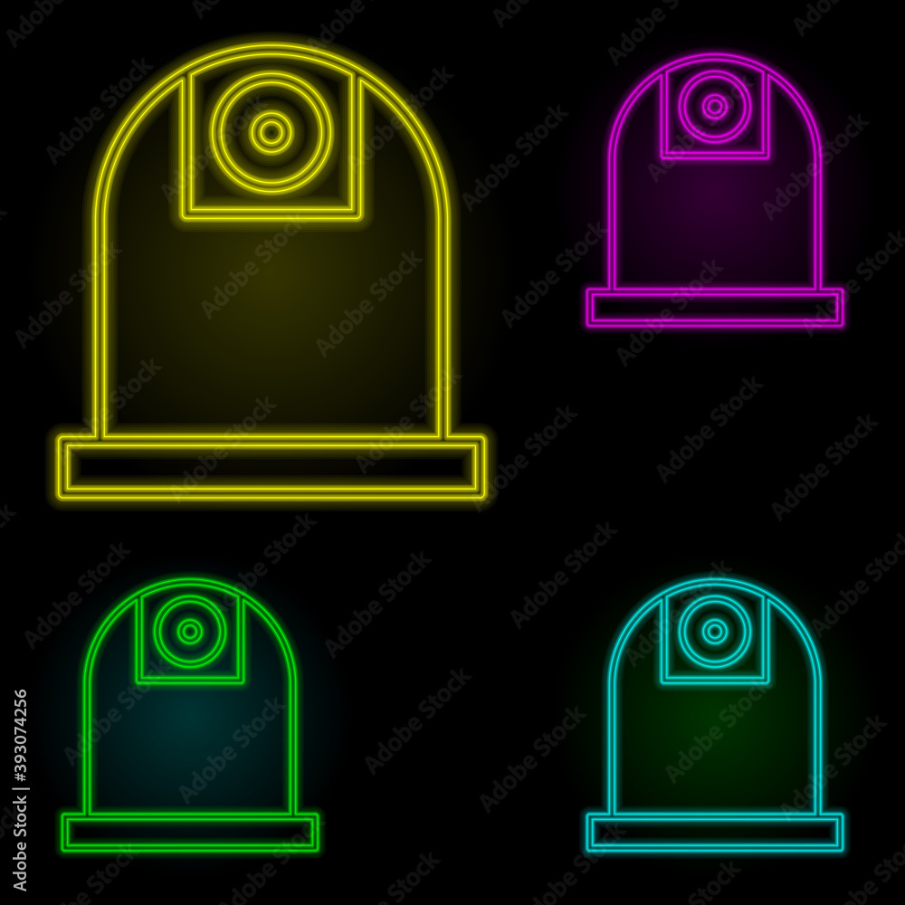 Poster observatory neon color set icon. simple thin line, outline vector of building landmarks icons for ui