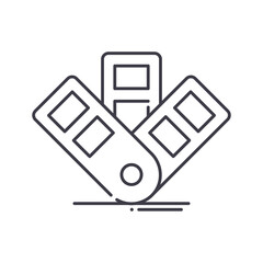 Color charts icon, linear isolated illustration, thin line vector, web design sign, outline concept symbol with editable stroke on white background.