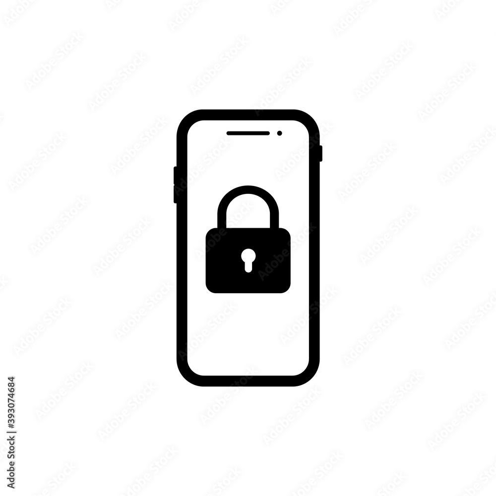 Aufkleber lock smartphone icon. element of cyber security icon for mobile concept and web apps. lock in a smar