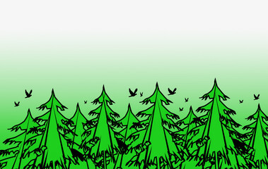 green forest background with trees