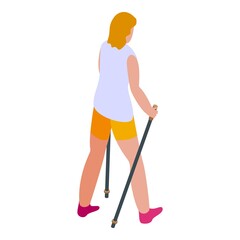 Adult nordic walking icon. Isometric of adult nordic walking vector icon for web design isolated on white background