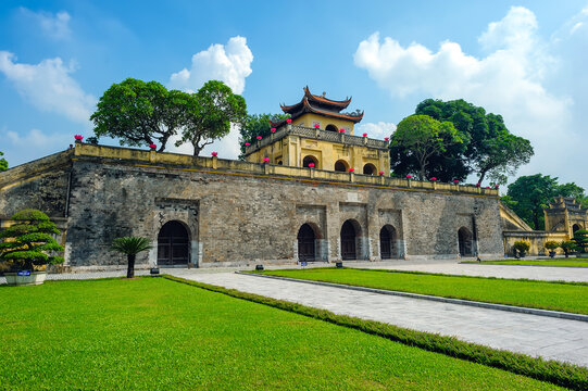 The main gate of Imperial Citadel of Thang Long. It is a complex of historic imperial buildings built in year 1010. It's located in the centre of Hanoi, Vietnam and also Unesco world heritage site.