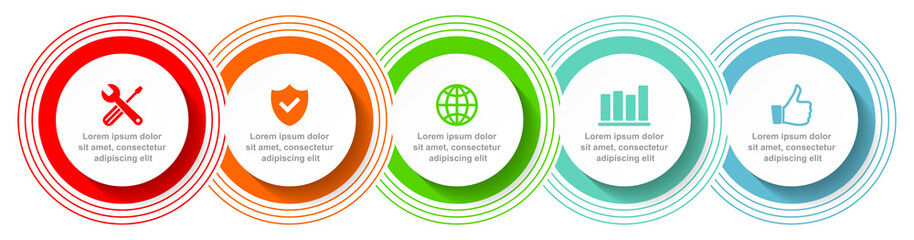 Business infographic vector template with 5 options