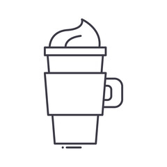 Coffee shake icon, linear isolated illustration, thin line vector, web design sign, outline concept symbol with editable stroke on white background.