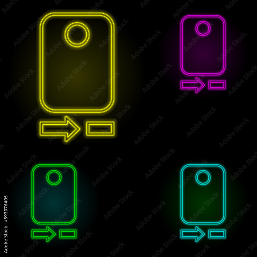 Aufkleber camera sign neon color set icon. simple thin line, outline vector of image icons for ui and ux, webs