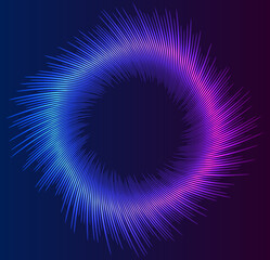 Color music equalizer - Sound waves abstract - purple background for different joyful events