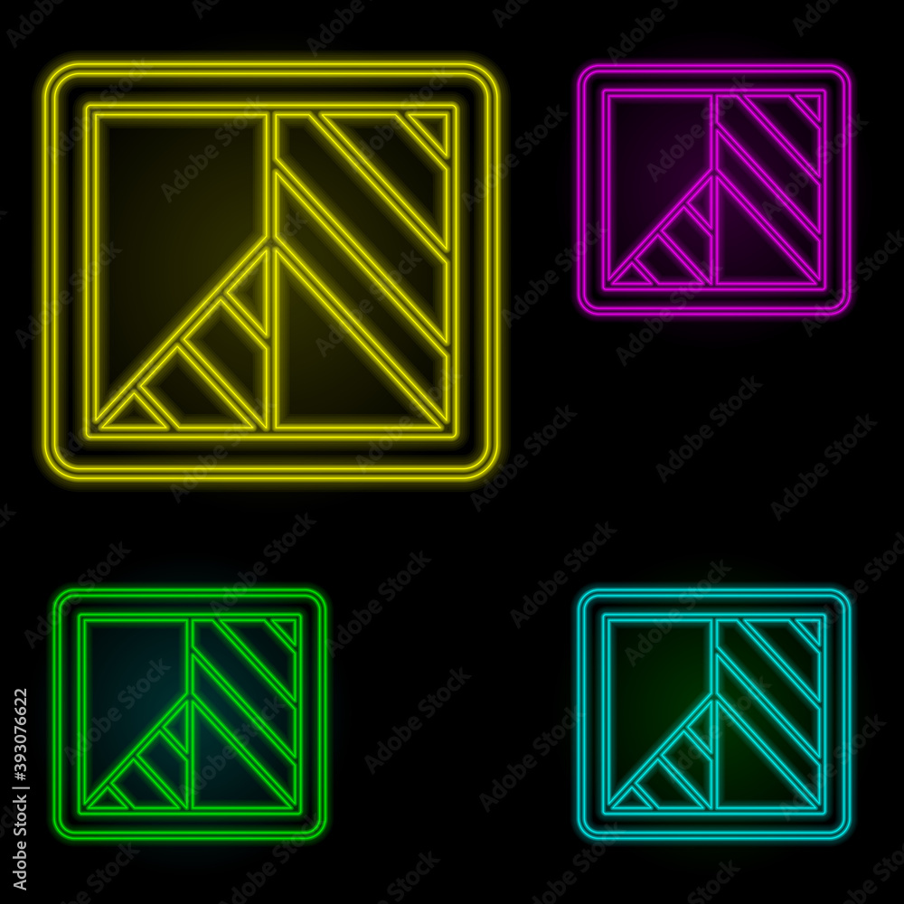 Poster black and white sign neon color set icon. simple thin line, outline vector of image icons for ui and