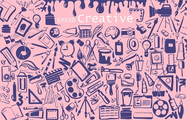 Background Wallpaper for creativity, creative activity or blogger. Vector. A screen saver for social networks. You can add your own title.