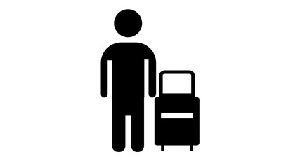 Fototapeta premium Passenger Icon. A person on The Trip, Vacation or Journey Illustration