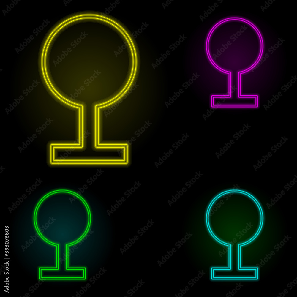 Poster nature sign neon color set icon. simple thin line, outline vector of image icons for ui and ux, webs