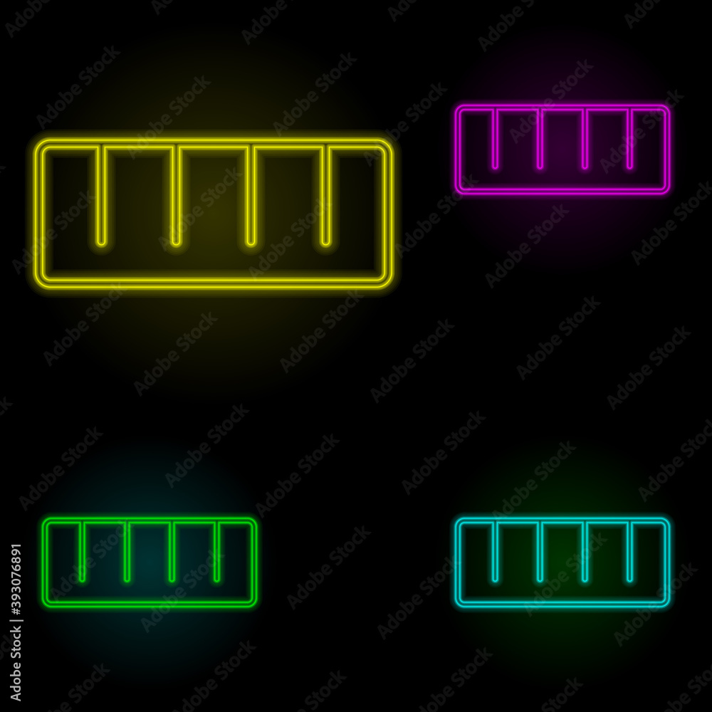 Poster ruler sign neon color set icon. simple thin line, outline vector of image icons for ui and ux, websi