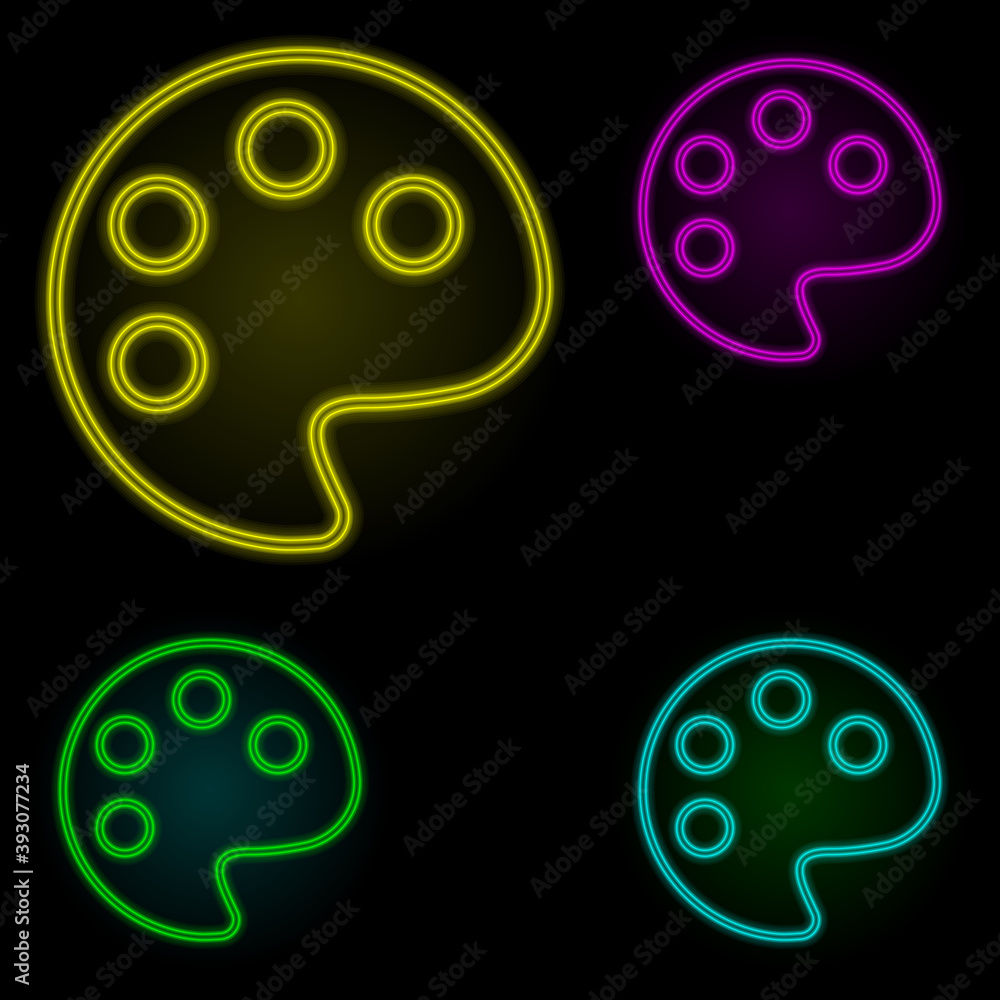 Poster palette sign neon color set icon. simple thin line, outline vector of image icons for ui and ux, web