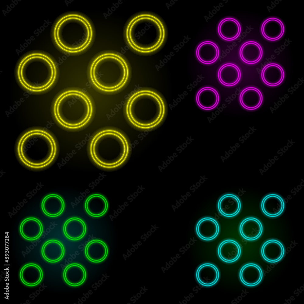 Poster grain sign neon color set icon. simple thin line, outline vector of image icons for ui and ux, websi