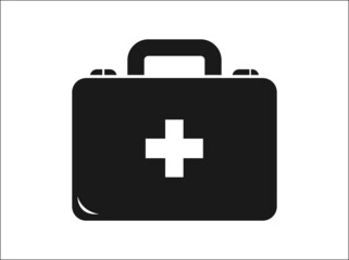 Fototapeta premium First aid Icon, medicine box icon vector illustration