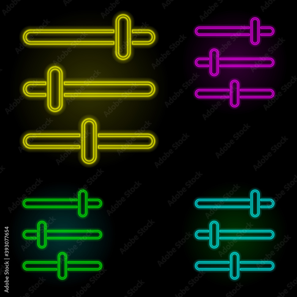 Poster settings sign neon color set icon. simple thin line, outline vector of image icons for ui and ux, we