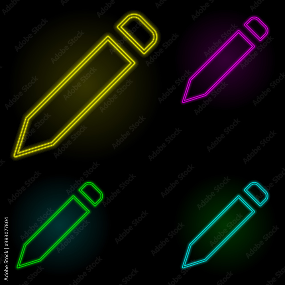 Aufkleber edit sign neon color set icon. simple thin line, outline vector of image icons for ui and ux, websit