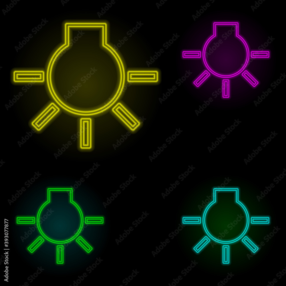 Poster incandescent sign neon color set icon. simple thin line, outline vector of image icons for ui and ux